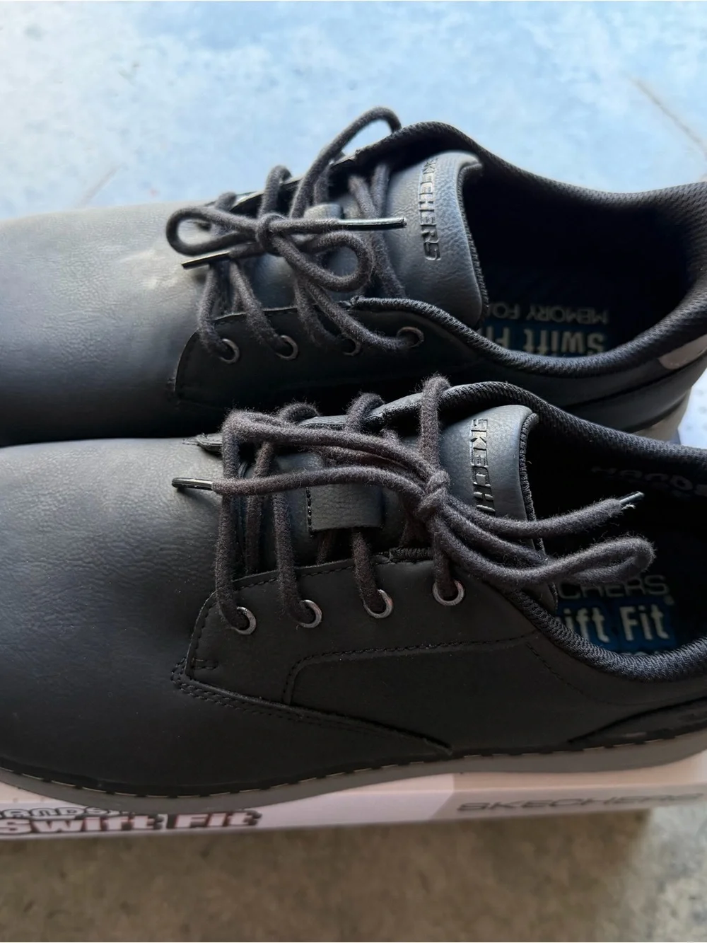 Skechers Men's Black Lace-Up Oxford Shoes